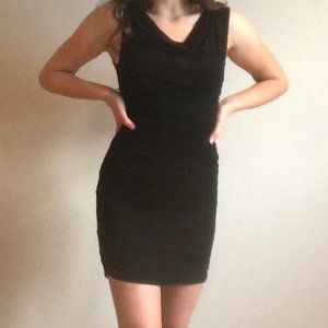 Body Con H&M Ruched Black Cowl Neck Dress